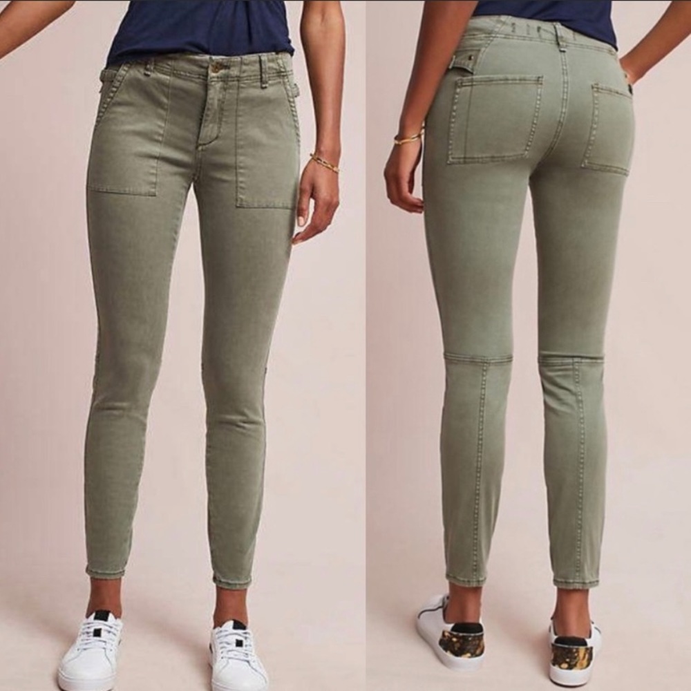 Anthropologie by Hei Hei Olive slim utility pants